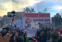 Sapnduk Gambar Jokowi Dibakar di Depan Gedung DPR