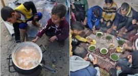 Memilukan, Warga Gaza Masak Rumput Buat Berbuka Puasa