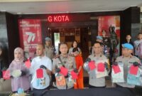 Polresta Malang Kota saat menetapkan tersangka penganiayaan anak Aghnia Punjabi