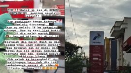 Tangkapan layar video oknum petugas SPBU Hertasning dengan seorang konsumen (Foto Kolase)