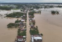 Penampakan banjir yang terjadi di Sulawesi Selatan