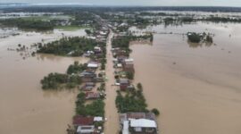 Penampakan banjir yang terjadi di Sulawesi Selatan