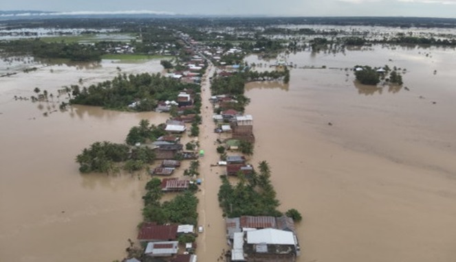 Penampakan banjir yang terjadi di Sulawesi Selatan