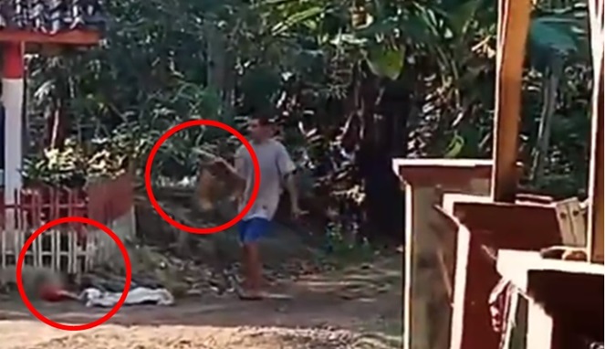 Tangkapan layar video, suami Mutilasi Istri di Ciamis