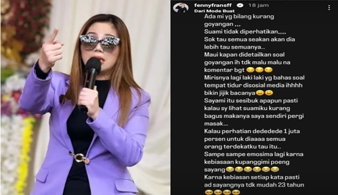 Fenny Frans dan Story Bantahan Soal Kurang Goyang Layani Suami (Foto Kolase)