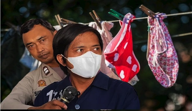 Penjual Siomay, Jeri (31) ditetapkan tersangka atas kasus pencurian celana dalam atau sempak wanita