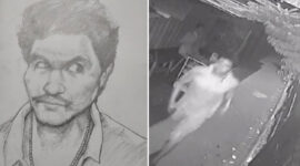 Sketsa Wajah Pelaku Penikaman Imam Mushola dan Video CCTV Pelaku Lari (Foto Kolase)