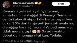 Tangkapan layar unggahan akun @ClarissaIcha di X Twitter