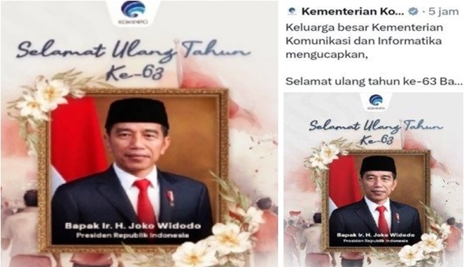 Unggahan Belasungkawa Jokowi dari Kemenkominfo di Media Sosial/Kolase