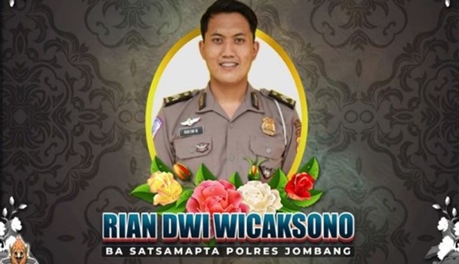 Almarhum Briptu Rian Dwi Wicaksono meninggal dunia usai menjalani perawatandi RSUD Kota Mojokerto