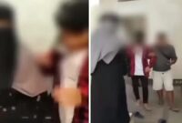 Tangkapan Layar Video Wanita Bercadar dan pria Kepergok Mesum di dalam Toilet Masjid