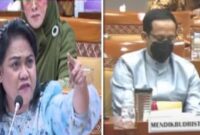 Anggota Komisi X DPR Fraksi Demokrat Anita Jacoba Gah murka dan Mendikbud Nadiem Makarim (Foto Kolase)