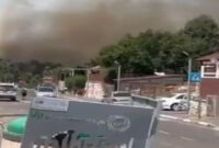 Serangan Roket dan Drone Hizbullah mengahantam Israel (Foto X Twitter)