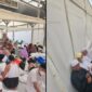Fasilitas jamaah haji Indonesia dimana laki-laki dan perempuan ditempatkan di satu tenda yang sama (Foto X Twitter/Warganet)