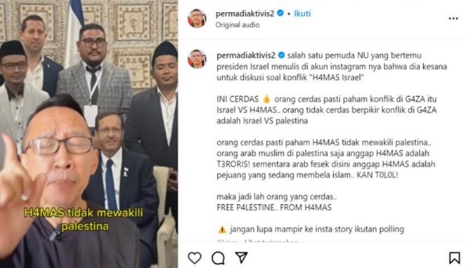 Tangkapan Layar Unggahan Akun Instagram Abu Janda