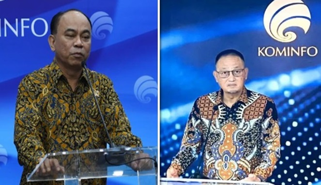 Menkominfo Budi Arie Setiadi dan Direktur Jenderal Aplikasi Informatika Kominfo, Semuel Abrijani Pangerapan (Foto Kolase)