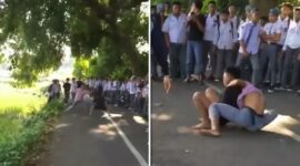 Tangkapan Layar Video Viral Dua Pelajar di Jeneponto Duel