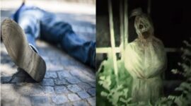Foto Ilustrasi Kolase Pingsan dan Penampakan Pocong  