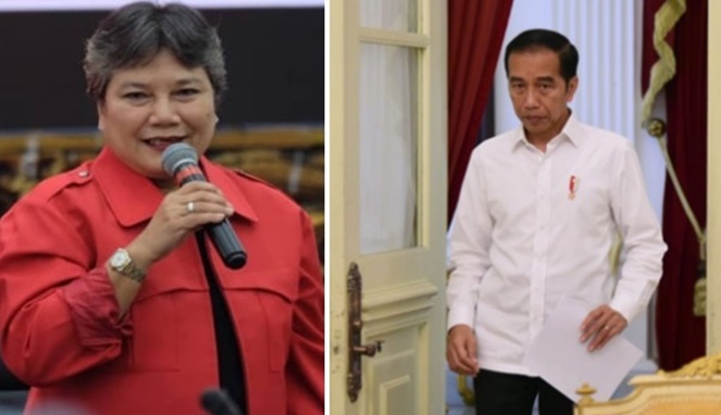 Ketua DPP PDIP, Ribka Tjiptaning dan Presiden Jokowi (Foto Kolase)