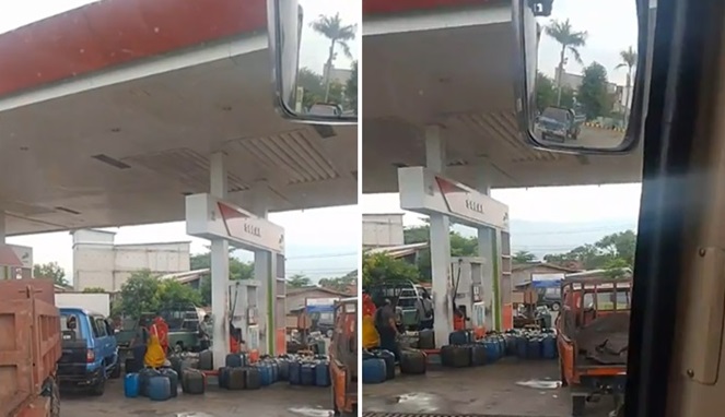 Aktivitas Pengepul dan beberapa modifikasi tangki mobl mengisi BBM