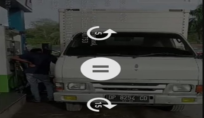 Mobil box Hino mengisi solar hingga 400 liter hingga mengakibatkan antrean panjang di SPBU Bojo Barru