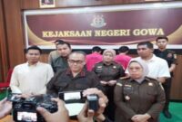 Konferensi pers Kejari Gowa Terkait Kasus Korupsi Proyek Irigasi Bili-Bili (Ist)