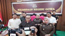 Konferensi pers Kejari Gowa Terkait Kasus Korupsi Proyek Irigasi Bili-Bili (Ist)