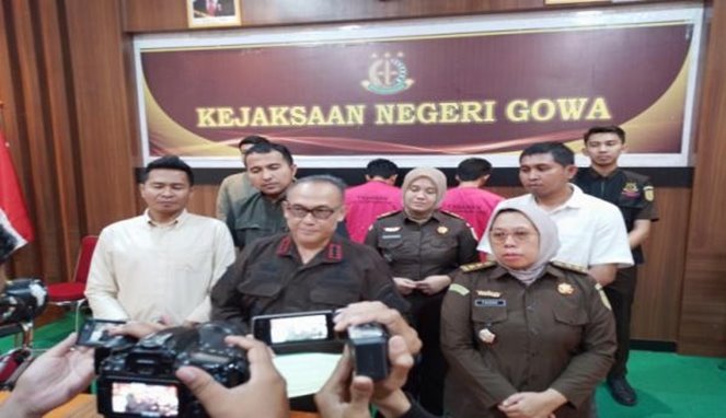 Konferensi pers Kejari Gowa Terkait Kasus Korupsi Proyek Irigasi Bili-Bili (Ist)