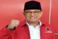 Foto meme Anies Baswedan menggunakan jas merah PDIP (Ist)