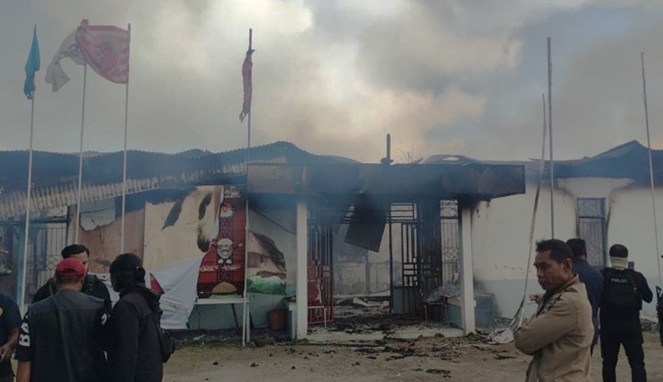 Kantor KPU Papua Pegunungan Dibakar (Foto Istimewa)