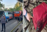 Lokasi penemuan jasad perempuan dalam koper merah yang kini dipasangi garis polisi (Foto Kolase)