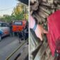 Lokasi penemuan jasad perempuan dalam koper merah yang kini dipasangi garis polisi (Foto Kolase)