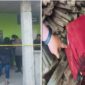 Lokasi penemuan jasad perempuan dalam koper merah yang kini dipasangi garis polisi (Foto Kolase)