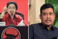 Ketua Umum PDIP, Megawati Soekarnoputri dan menantu Jokowi Bobby Nasution (Foto Kolase)