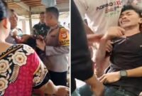 Foto Kolase : Polisi menyelamatkan balita yang disandera 16 jam dan pelaku yang gantung dan ancam bunuh anaknya ditangkap (Facebook)