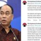 Foto Kolase : Menkominfo Budi Arie Setiadi dan Postingan Status Anonymous
