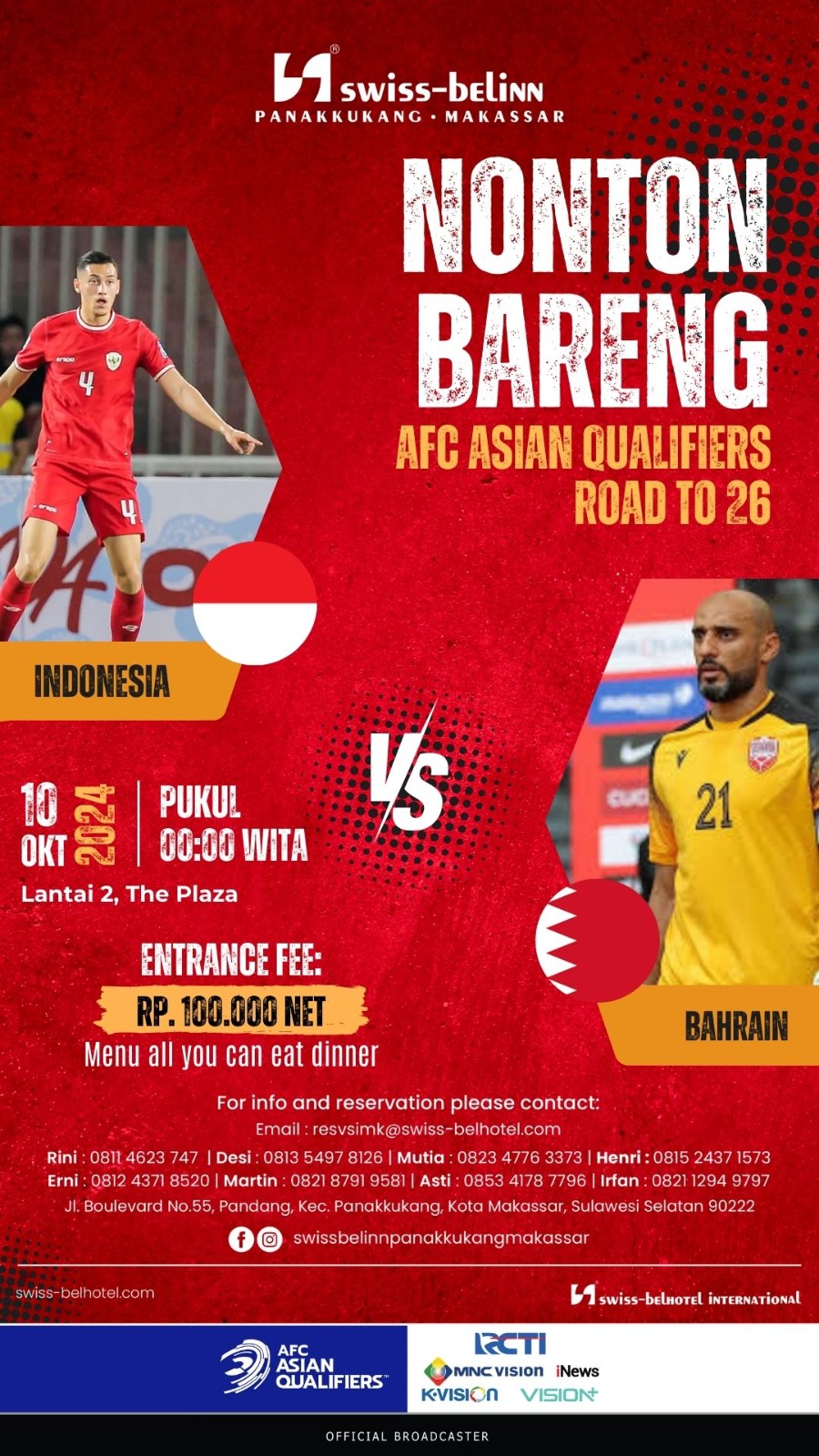 Swiss-Belinn Panakkukang Makassar Hadirkan Nobar Seru Piala Dunia AFC