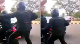 Foto Kolase Paspampres Jatuh dari Motor (Ist)