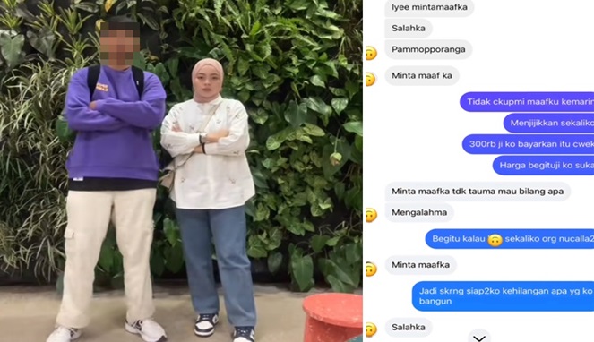 Foto Kolase : Selebgram Makassar Rahayu Maharani dan suami inisial AA