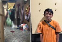 Foto Kolase : Video Penganiayaan Anak dan Pelaku Penganiayaan Anak Diamankan.