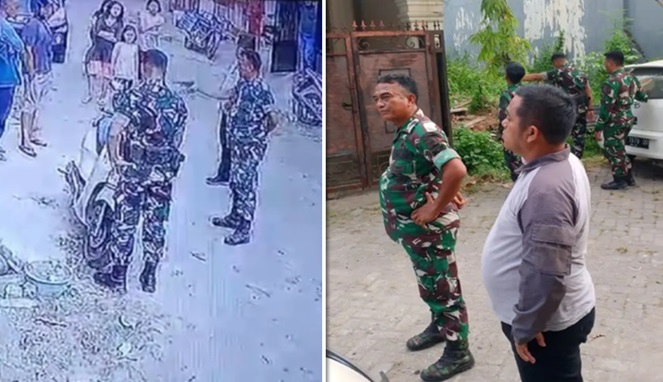 Tangkapan Laya Video : Foto Kolase, Oknum TNI yang juga merupakan adik kandung Menteri Pertanian, Andi Amran Sulaiman (Ist)