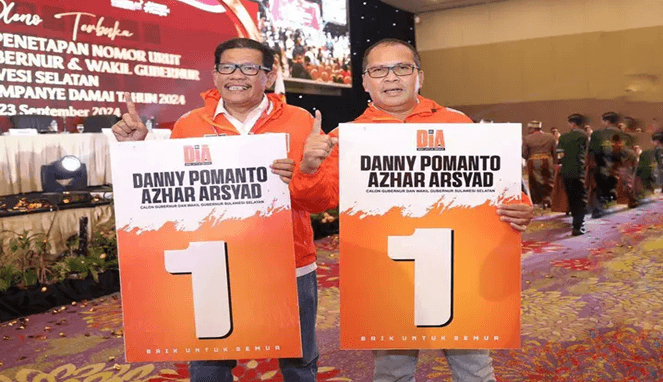 Calon Gubernur Sulsel dan Wakil Gubernur Sulsel, Danny Pomanto-Azhar Arsyad,
