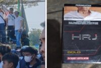 Foto Kolase : PTKP HMI Badko Sulselbar saat menggelar aksi demonstrasi dan Rokok HRJ Gold