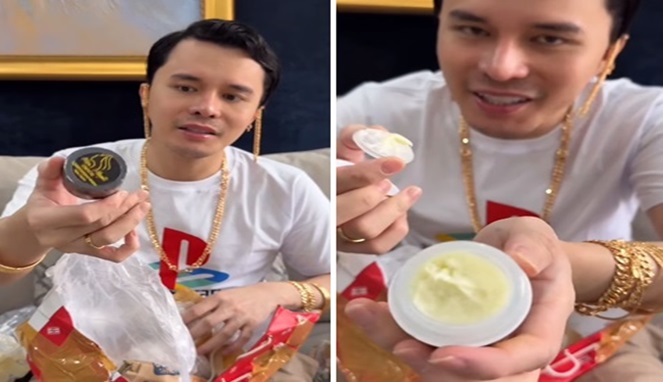 Foto Kolase : dr. Oky Pratama Unboxing produk kosmetik Mira Hayati