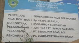 Papan Proyek Pembangunan RSUD Tipe D Camba
