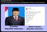 Tangkapan Layar Status Foto Netizen : Seruan Tak Pasang Foto Wapres