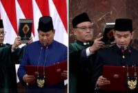 Foto Kolase : Pelantikan Presiden 2024 dan Pelantikan Wakil Presiden, Prabowo Subianto dan Gibran Rakabuming Raka