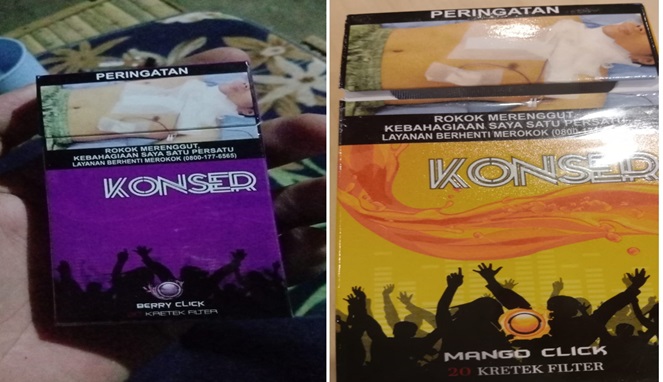 Foto Kolase : Rokok Ilegal Merek Konser dengan Varian Rasa Anggur dan Jeruk