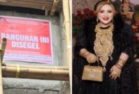 Foto Kolase : Rumah Mira Hayati Disegel oleh Distaru Kota Makassar (Ist)