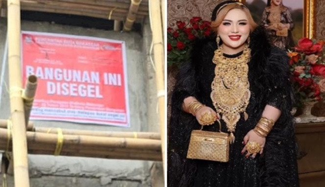 Foto Kolase : Rumah Mira Hayati Disegel oleh Distaru Kota Makassar (Ist)